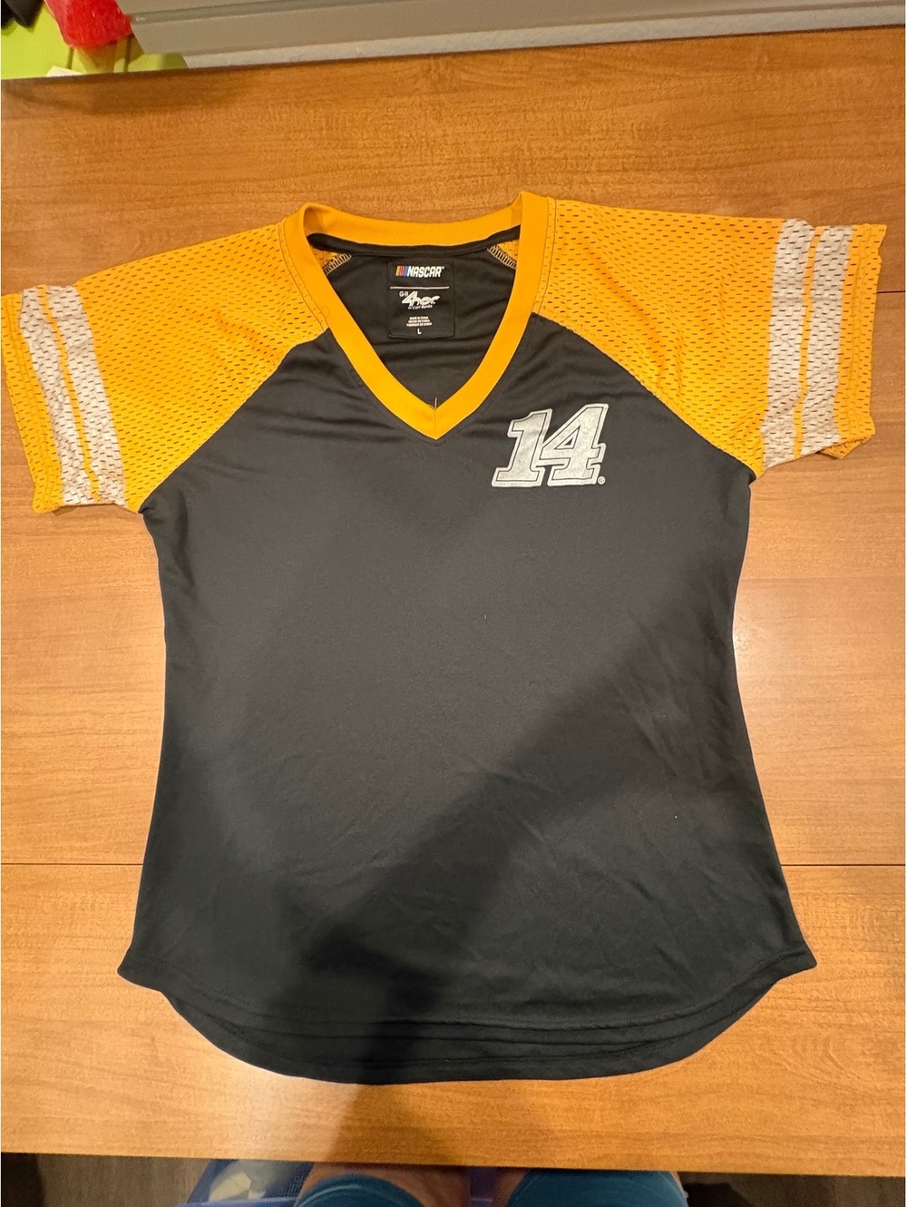 NASCAR Women's #14 Clint Bowyer Black and Yellow Jersey Shirt Size L-352
